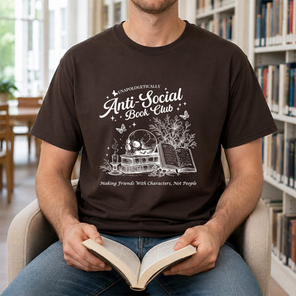 Anti-Social Book Club Softstyle T-Shirt | Book Lover Gift Dark Chocolate