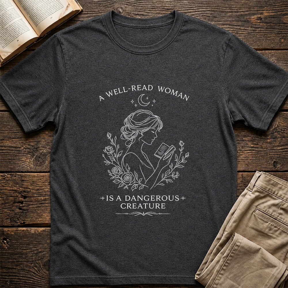 A Well Read Woman Softstyle T-Shirt | Book Lover Gift Dark Heather