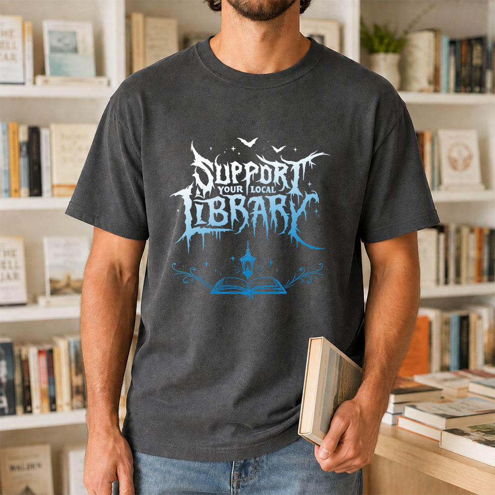 Support Your Local Library Softstyle T-Shirt | Book Lover Gift Dark Heather