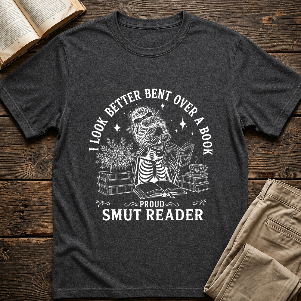 I Look Better Bend Over A Book Softstyle T-Shirt | Book Lover Gift Dark Heather