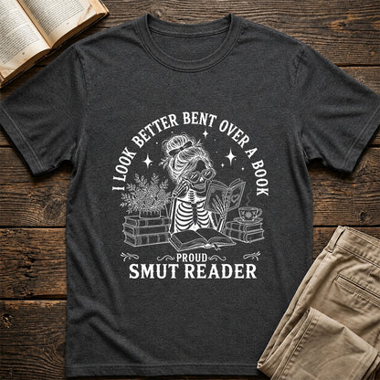 I Look Better Bend Over A Book Softstyle T-Shirt | Book Lover Gift Dark Heather