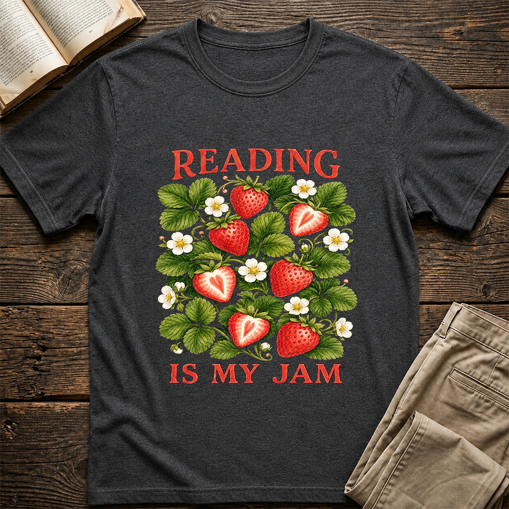 Reading Is My Jam Softstyle T-Shirt | Book Lover Gift Dark Heather