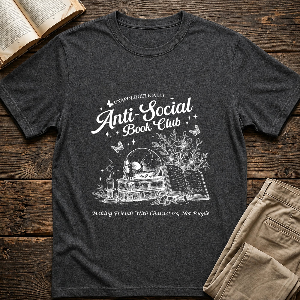 Anti-Social Book Club Softstyle T-Shirt | Book Lover Gift Dark Heather