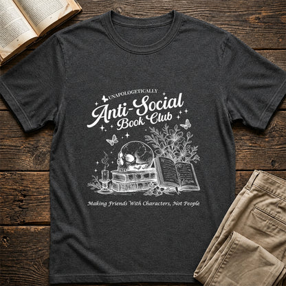 Anti-Social Book Club Softstyle T-Shirt | Book Lover Gift Dark Heather
