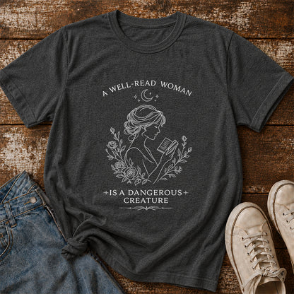 A Well Read Woman Softstyle T-Shirt | Book Lover Gift Dark Heather