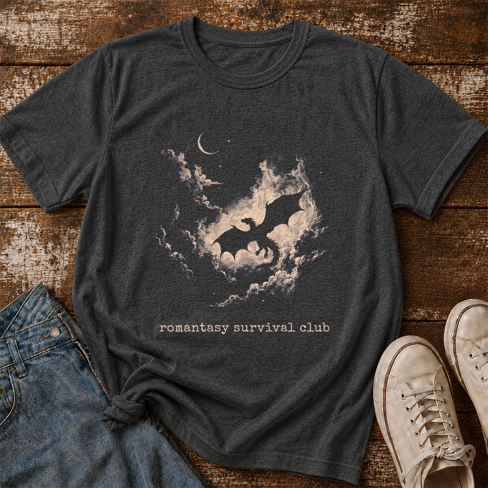Fantasy Dragon Clouds Softstyle T-Shirt | Book Lover Gift Dark Heather