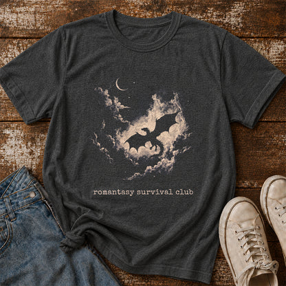 Fantasy Dragon Clouds Softstyle T-Shirt | Book Lover Gift Dark Heather