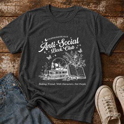 Anti-Social Book Club Softstyle T-Shirt | Book Lover Gift Dark Heather