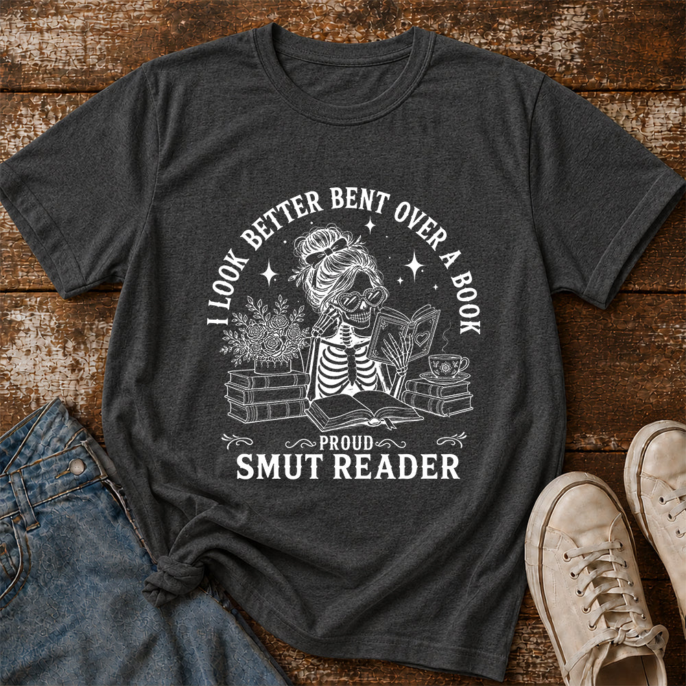 I Look Better Bend Over A Book Softstyle T-Shirt | Book Lover Gift Dark Heather