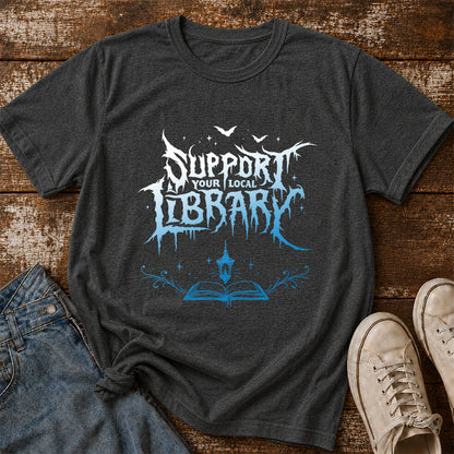 Support Your Local Library Softstyle T-Shirt | Book Lover Gift Dark Heather