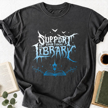Support Your Local Library Softstyle T-Shirt | Book Lover Gift Dark Heather