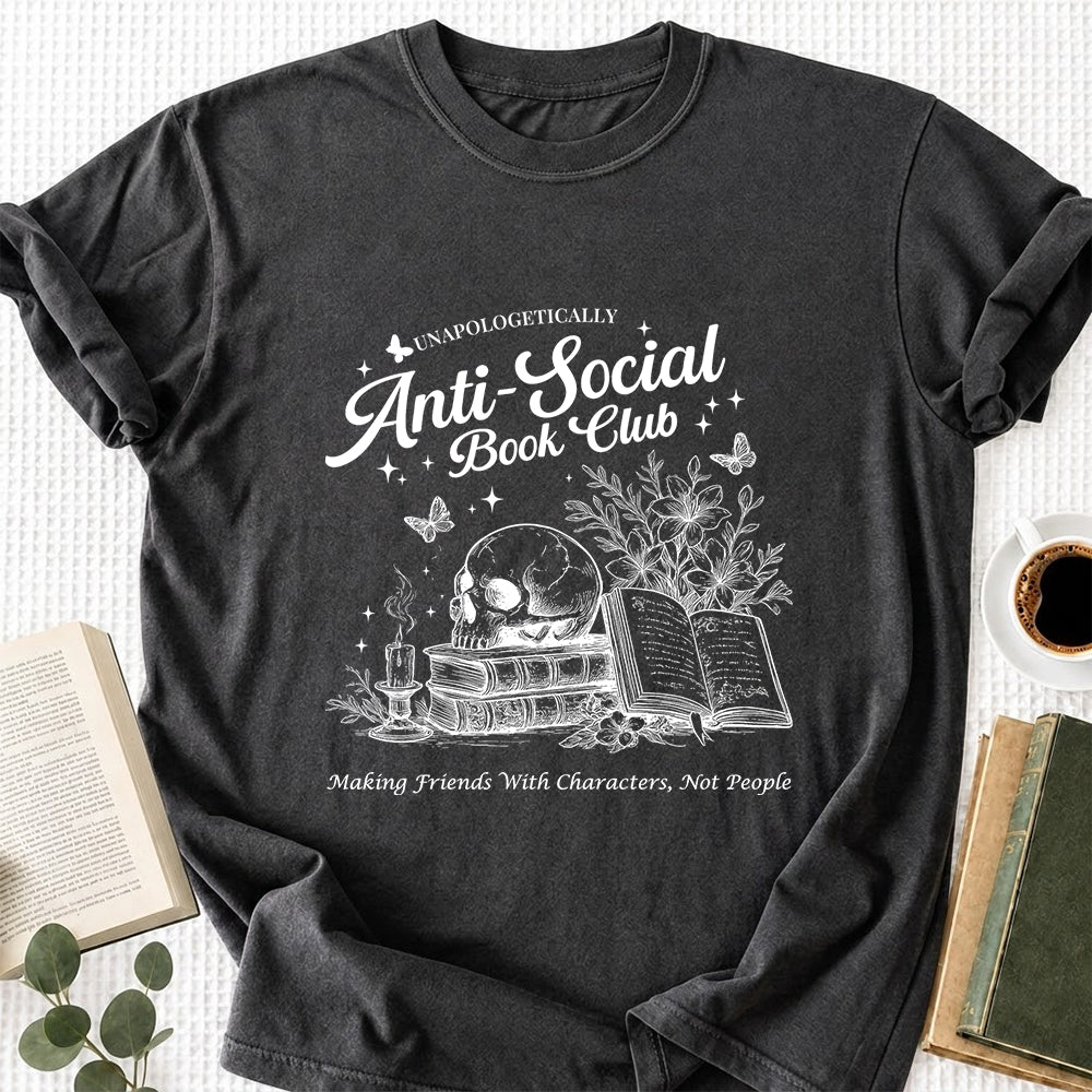 Anti-Social Book Club Softstyle T-Shirt | Book Lover Gift Dark Heather