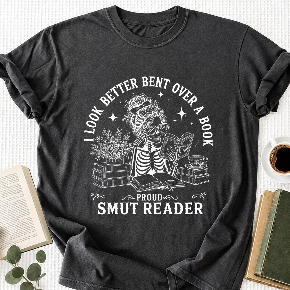 I Look Better Bend Over A Book Softstyle T-Shirt | Book Lover Gift Dark Heather