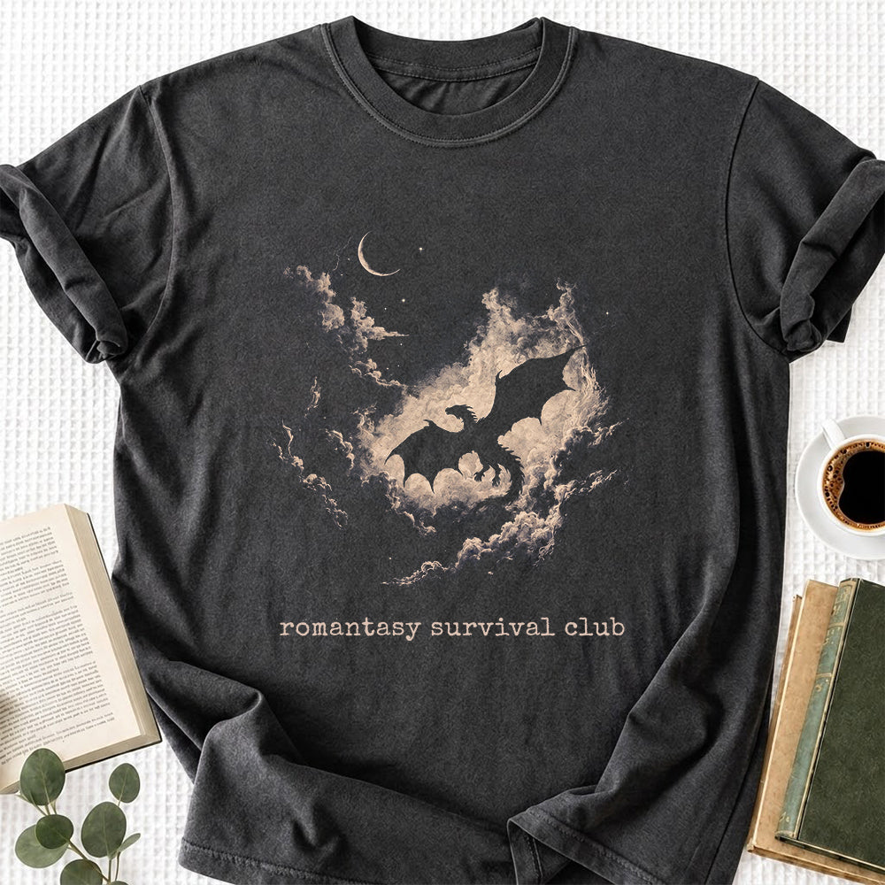 Fantasy Dragon Clouds Softstyle T-Shirt | Book Lover Gift Dark Heather