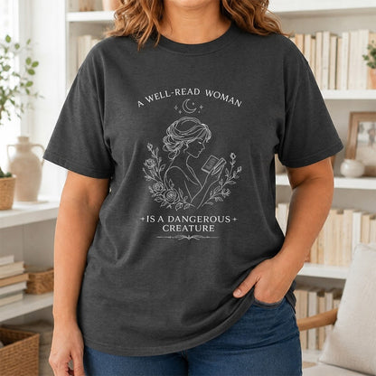 A Well Read Woman Softstyle T-Shirt | Book Lover Gift Dark Heather