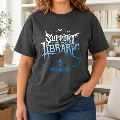 Support Your Local Library Softstyle T-Shirt | Book Lover Gift Dark Heather
