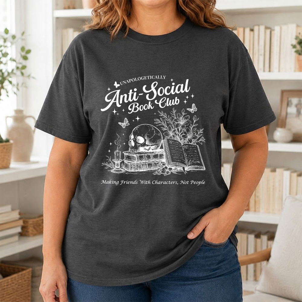 Anti-Social Book Club Softstyle T-Shirt | Book Lover Gift Dark Heather