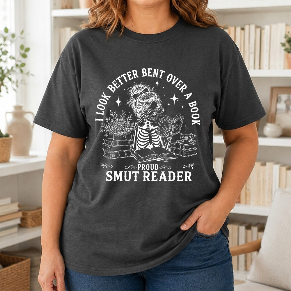 I Look Better Bend Over A Book Softstyle T-Shirt | Book Lover Gift Dark Heather