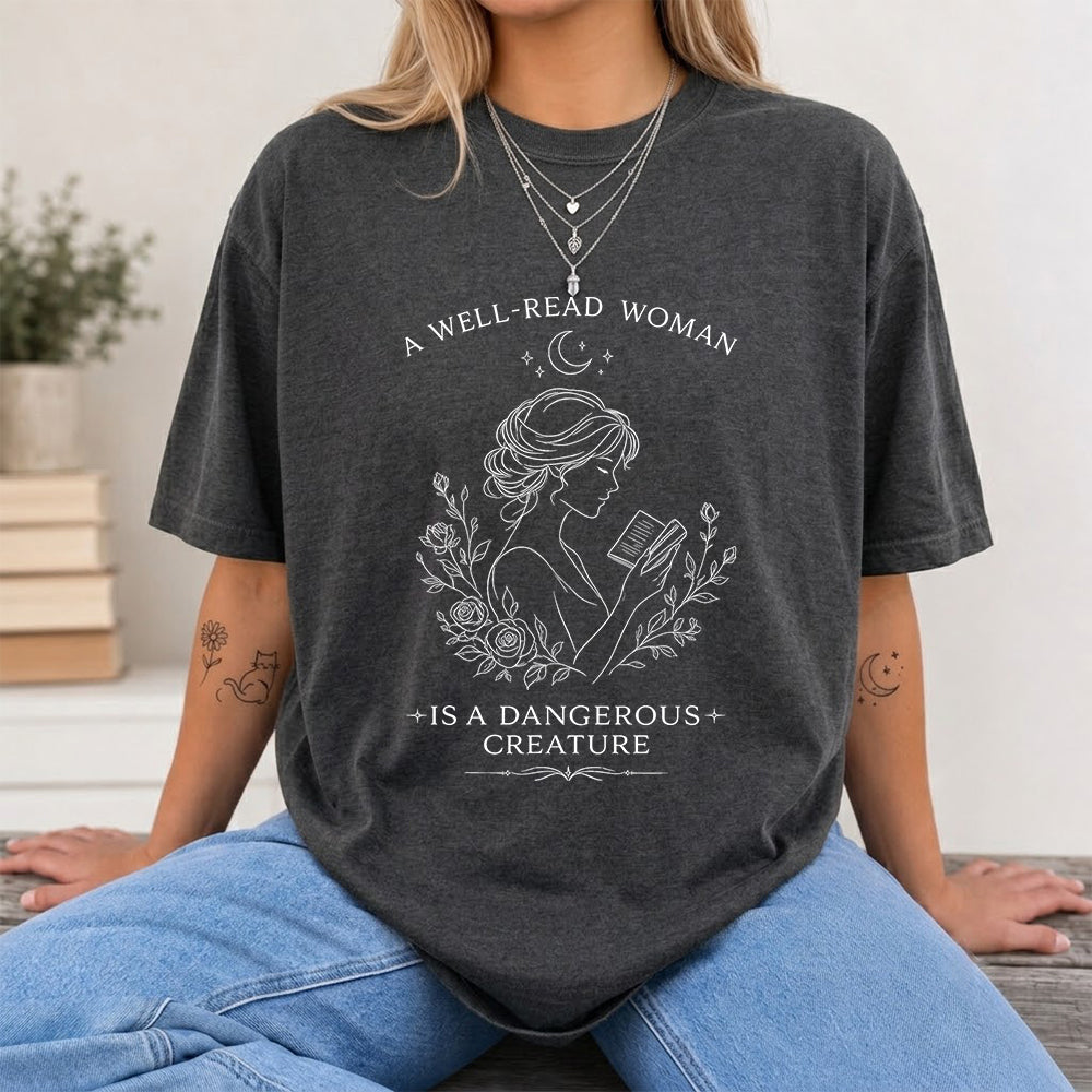 A Well Read Woman Softstyle T-Shirt | Book Lover Gift Dark Heather