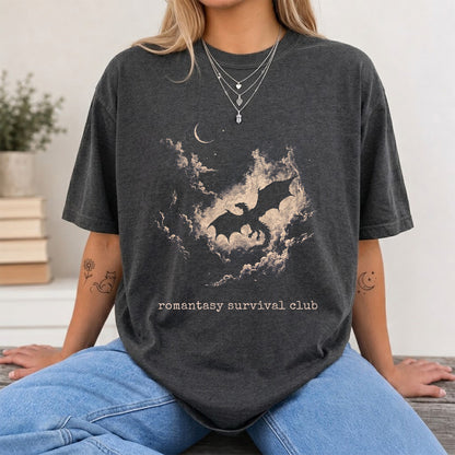 Fantasy Dragon Clouds Softstyle T-Shirt | Book Lover Gift Dark Heather