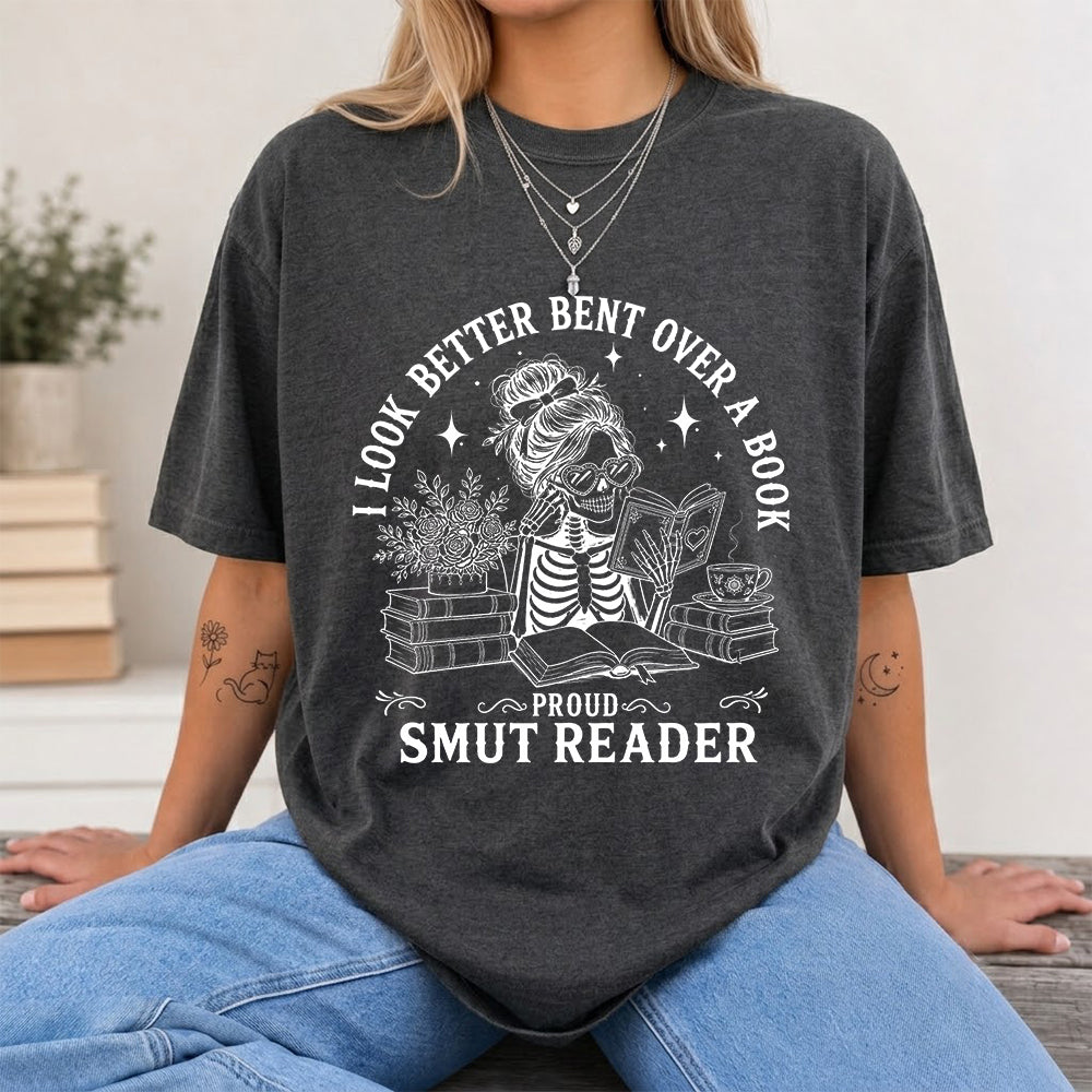 I Look Better Bend Over A Book Softstyle T-Shirt | Book Lover Gift Dark Heather