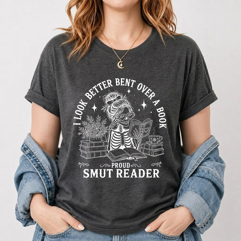 I Look Better Bend Over A Book Softstyle T-Shirt | Book Lover Gift Dark Heather