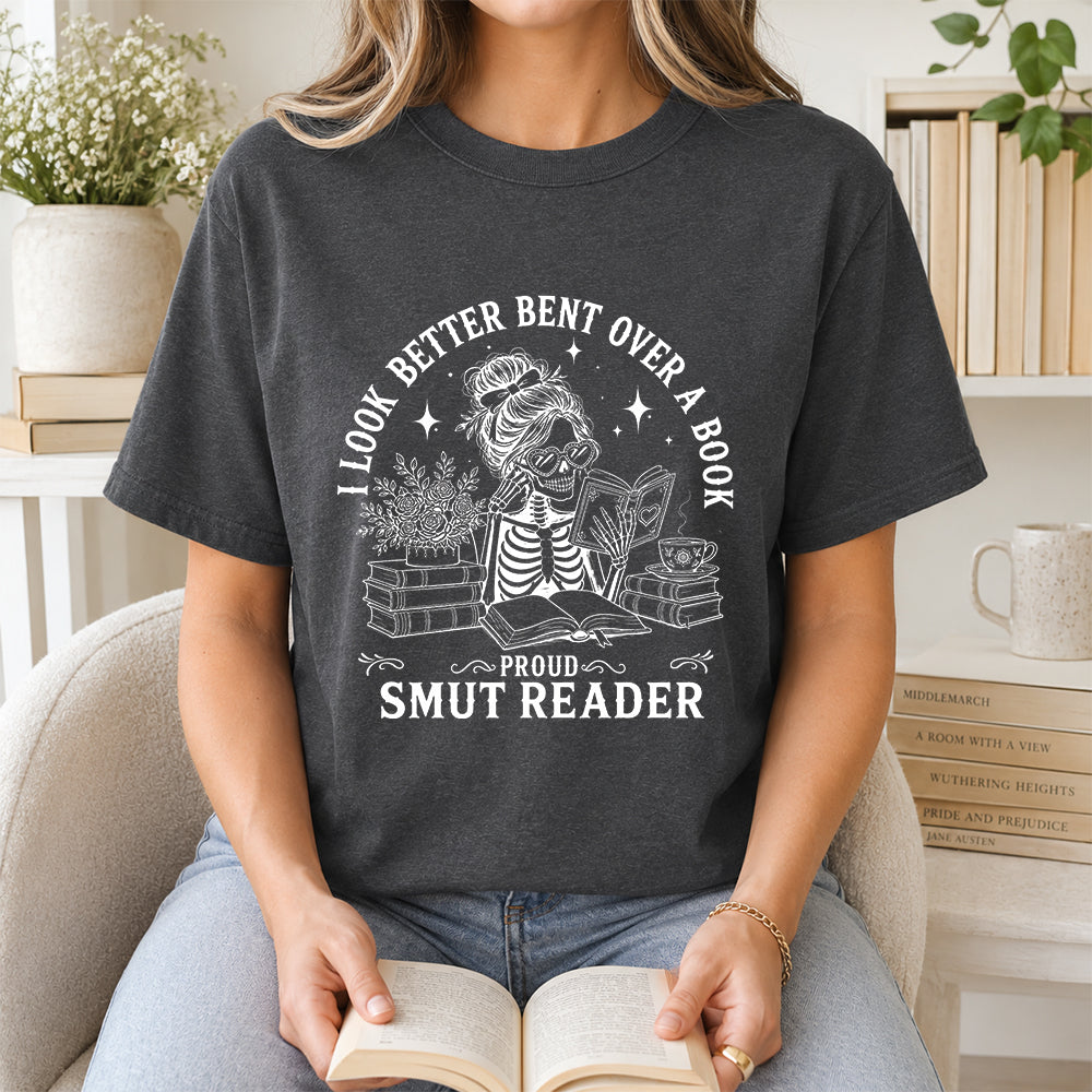 I Look Better Bend Over A Book Softstyle T-Shirt | Book Lover Gift Dark Heather