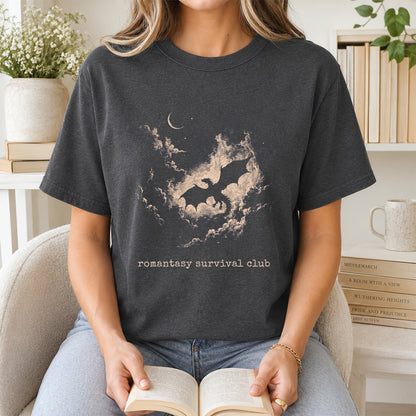 Fantasy Dragon Clouds Softstyle T-Shirt | Book Lover Gift Dark Heather