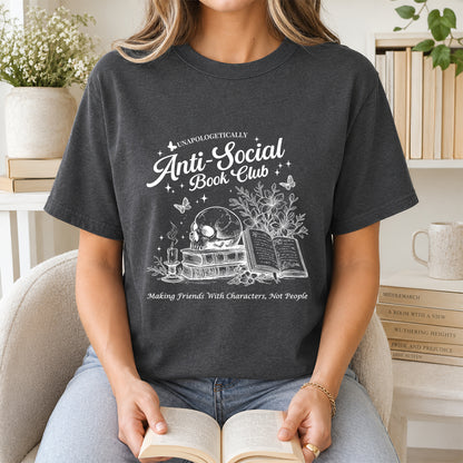 Anti-Social Book Club Softstyle T-Shirt | Book Lover Gift Dark Heather