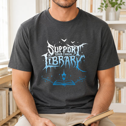Support Your Local Library Softstyle T-Shirt | Book Lover Gift Dark Heather