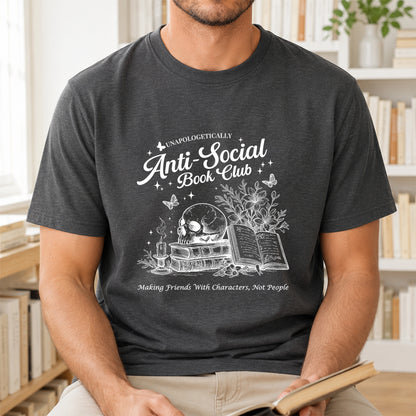Anti-Social Book Club Softstyle T-Shirt | Book Lover Gift Dark Heather