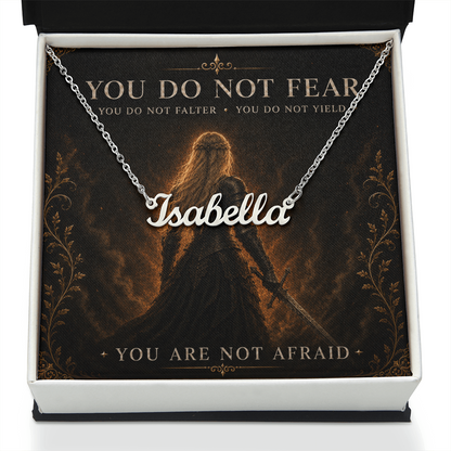 You Do Not Fear Decorative Card And Custom Name Polished Stainless Steel Necklace With Box Book Lover Gift Font 1