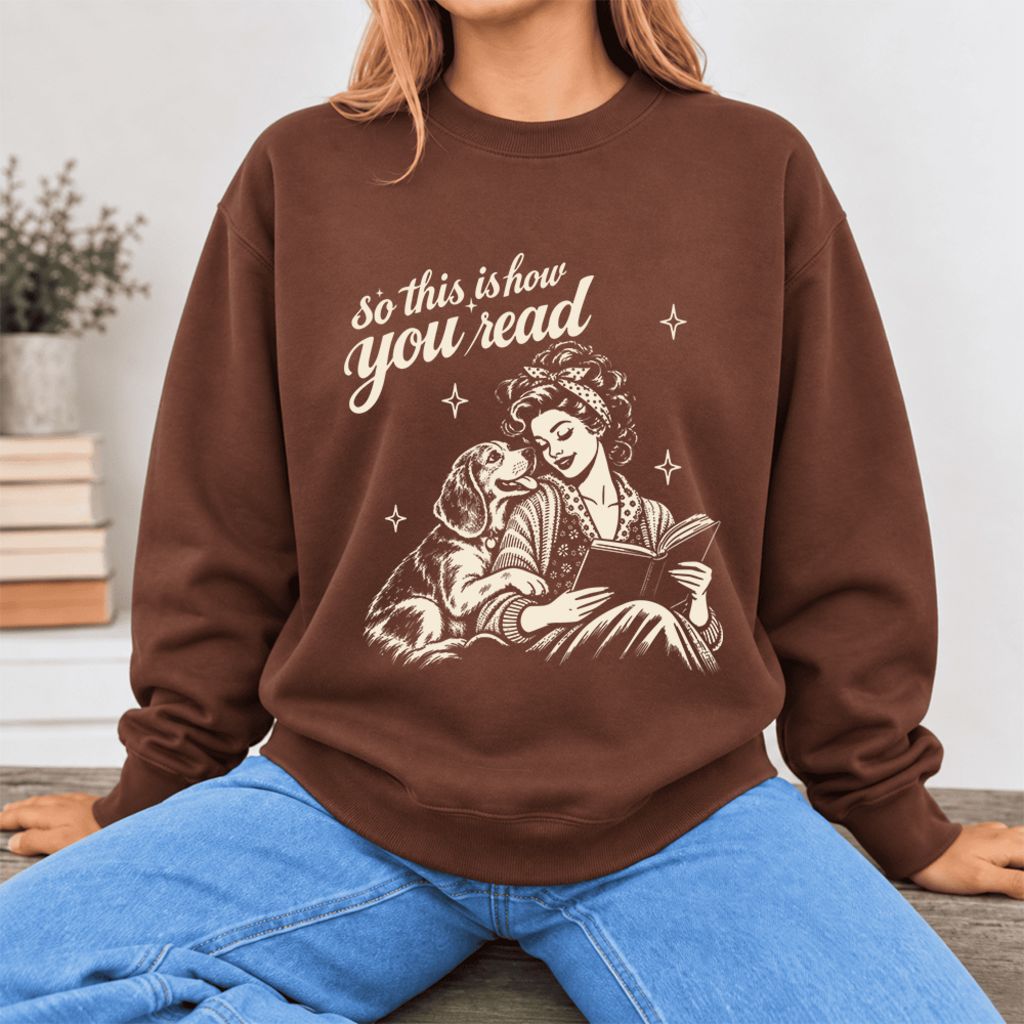 How You Read Beagle Softstyle Sweatshirt | Cozy Dog Mom Reader Gift Cocoa