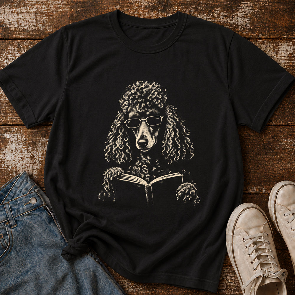 Poodle Reading Book Softstyle T-Shirt | Book Lover Gift Black
