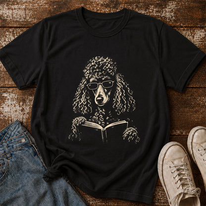 Poodle Reading Book Softstyle T-Shirt | Book Lover Gift Black