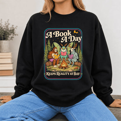 Cryptid Book Club Crewneck Sweatshirt | Reader Gift Black