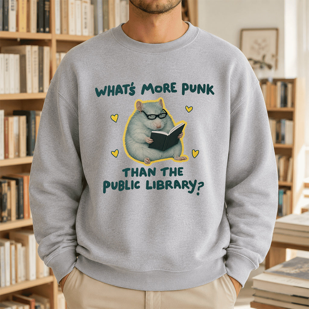 What's More Punk Crewneck Sweatshirt | Reader Gift Sport Grey