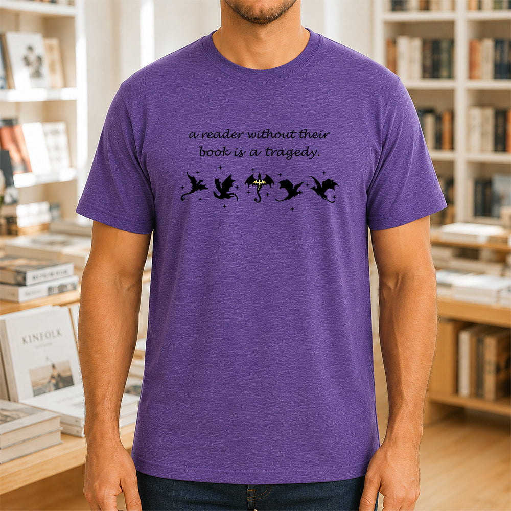 A Reader Without Their Book Softstyle T-Shirt | Book Lover Gift Heather Purple