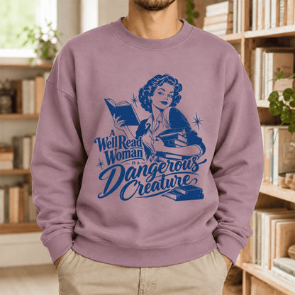 A Well Read Woman Is A Dangerous Creature Softstyle Sweatshirt | Feminist Gift Paragon