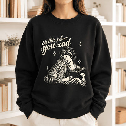 How You Read Exotic Shorthair Softstyle Sweatshirt | Cozy Cat Lover Reader Gift Black