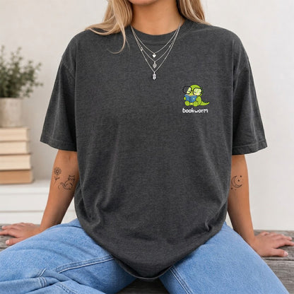 Bookworm Cotton T-Shirt | Book Lover Gift Dark Heather