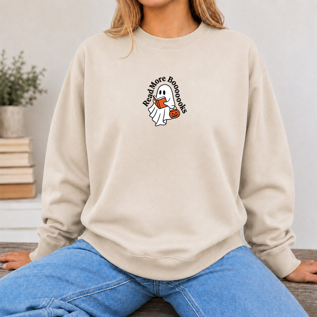 Read More Book Crewneck Sweatshirt | Halloween Reader Gift Sand