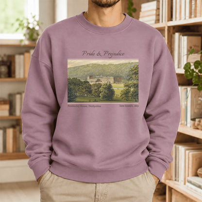 Pemberley House Pride And Prejudice Softstyle Sweatshirt | Classics Book Lover Gift Paragon