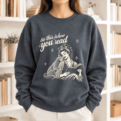 How You Read Russian Blue Softstyle Sweatshirt | Cat Lover Reader Gift Dark Heather