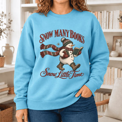 Snow Many Books Snow Little Time Softstyle Sweatshirt | Christmas Reader Gift Sky