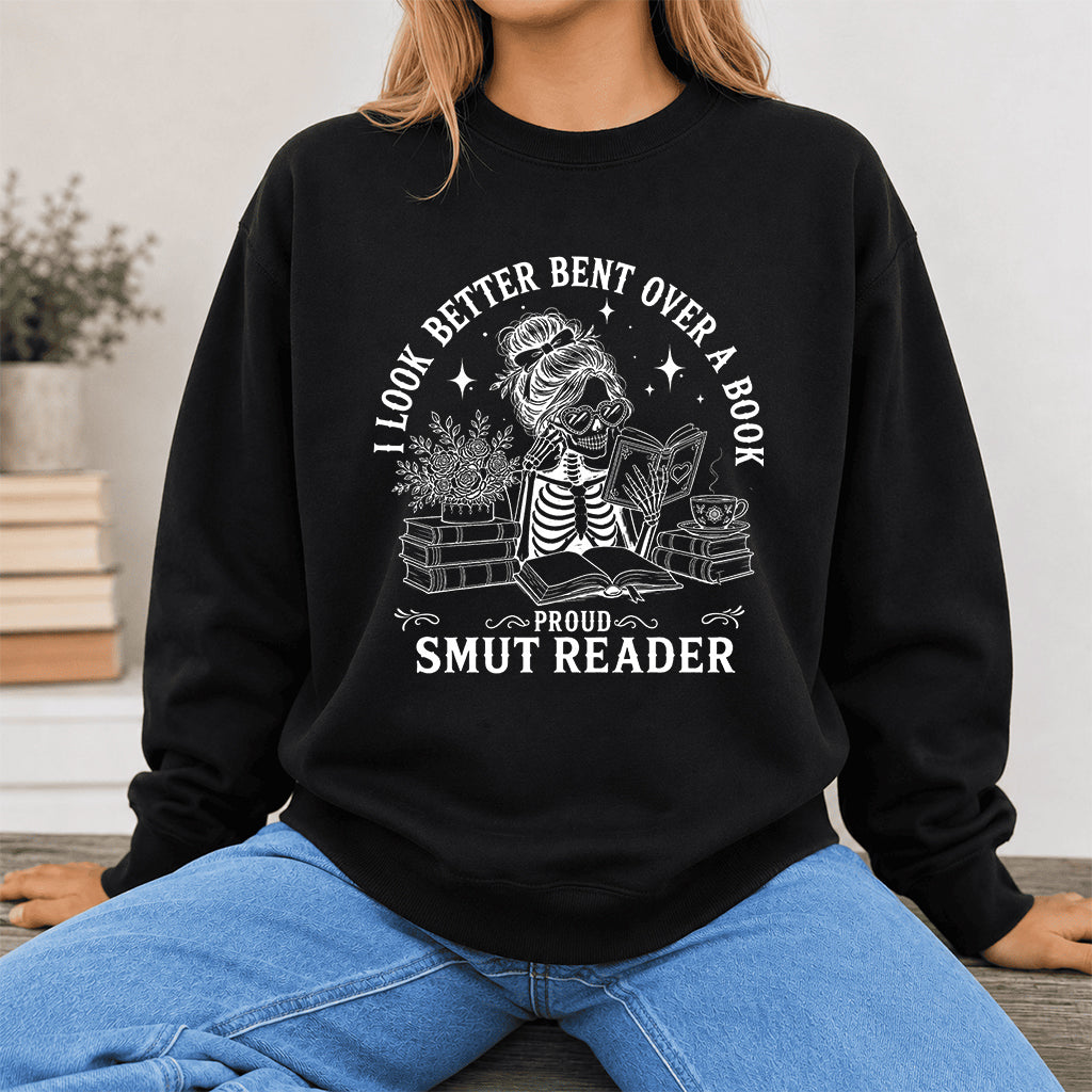 I Look Better Bend Over A Book Crewneck Sweatshirt | Reader Gift Black