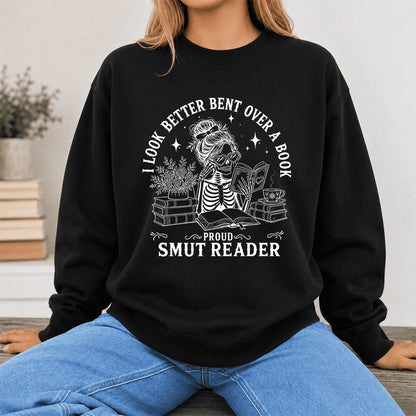 I Look Better Bend Over A Book Crewneck Sweatshirt | Reader Gift Black