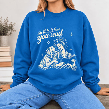 How You Read Labrador Retriever Softstyle Sweatshirt | Cozy Dog Mom Reader Gift Royal