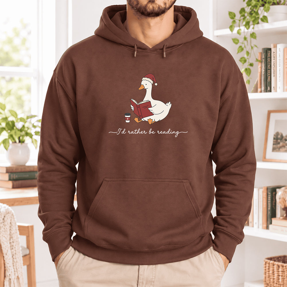I'd Rather Be Reading Softstyle Hoodie | Christmas Book Lover Gift Cocoa