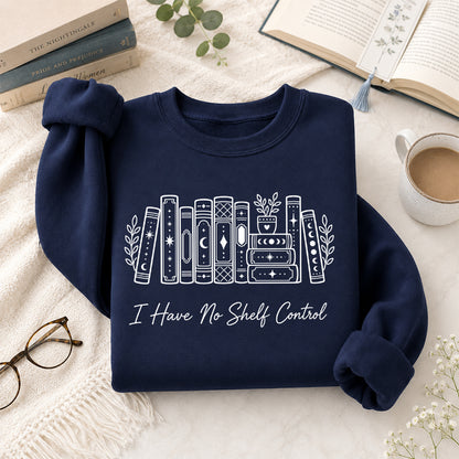 I Have No Shelf Control Crewneck Sweatshirt | Reader Gift Navy